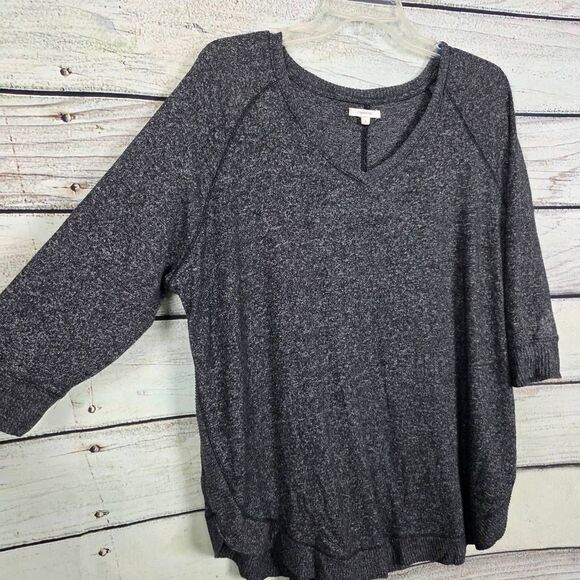 Maurices Gray Soft Knit 3/4 Sleeve Pullover Top L - Picture 4 of 9